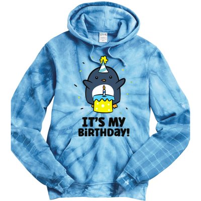 It's My Birthday! Cute Birthday Penguin Tie Dye Hoodie