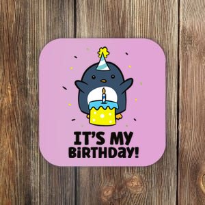 It's My Birthday! Cute Birthday Penguin Coaster