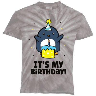 It's My Birthday! Cute Birthday Penguin Kids Tie-Dye T-Shirt