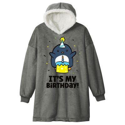 It's My Birthday! Cute Birthday Penguin Hooded Wearable Blanket