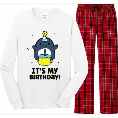 It's My Birthday! Cute Birthday Penguin Long Sleeve Pajama Set