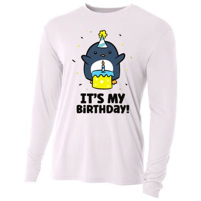 It's My Birthday! Cute Birthday Penguin Cooling Performance Long Sleeve Crew