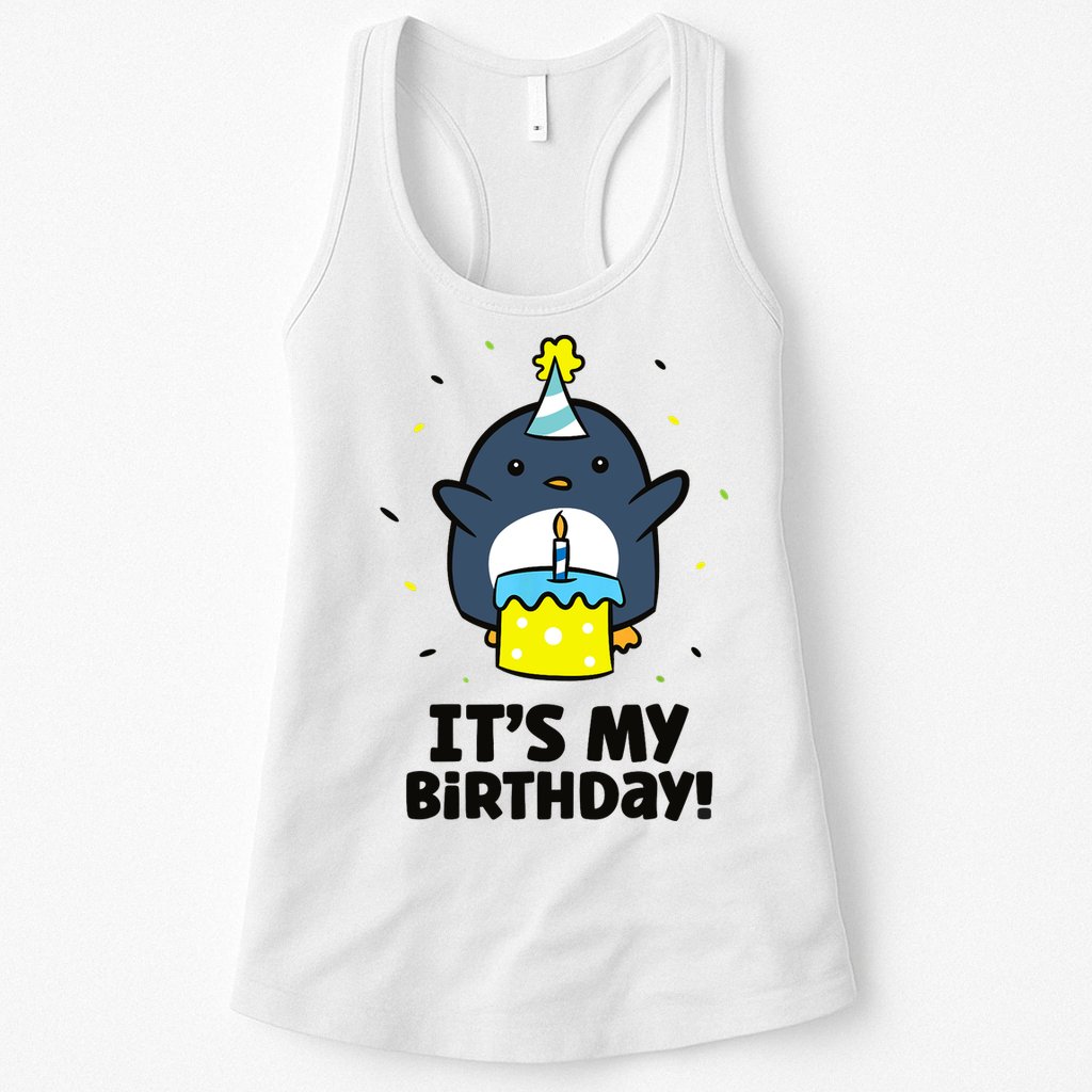 It's My Birthday! Cute Birthday Penguin Womens Tank Top