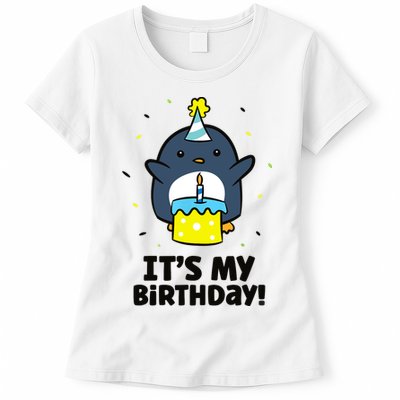 It's My Birthday! Cute Birthday Penguin Womens T-Shirt