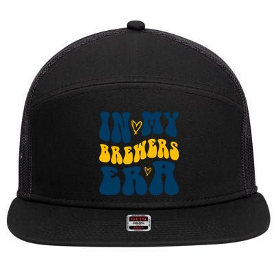 In My Brewers Era Milwaukee Baseball Lover 7 Panel Mesh Trucker Snapback Hat