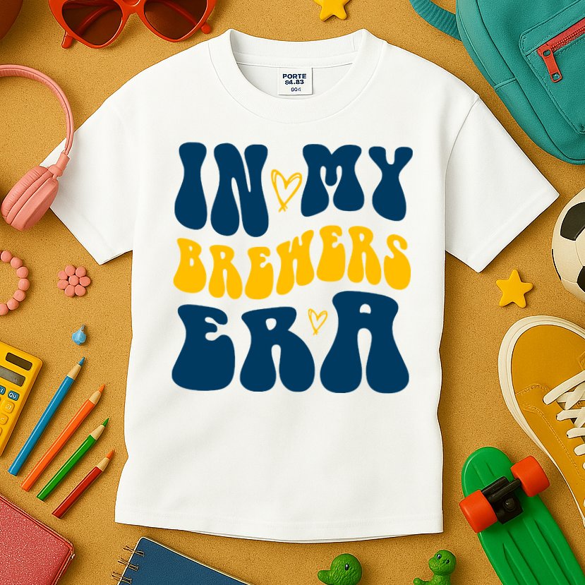 In My Brewers Era Milwaukee Baseball Lover Kids T-Shirt