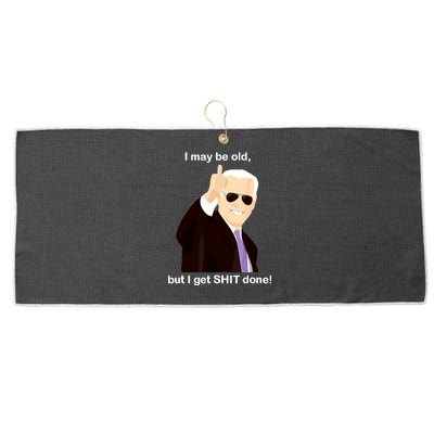 I May Be Old But I Get Shit Done Large Microfiber Waffle Golf Towel