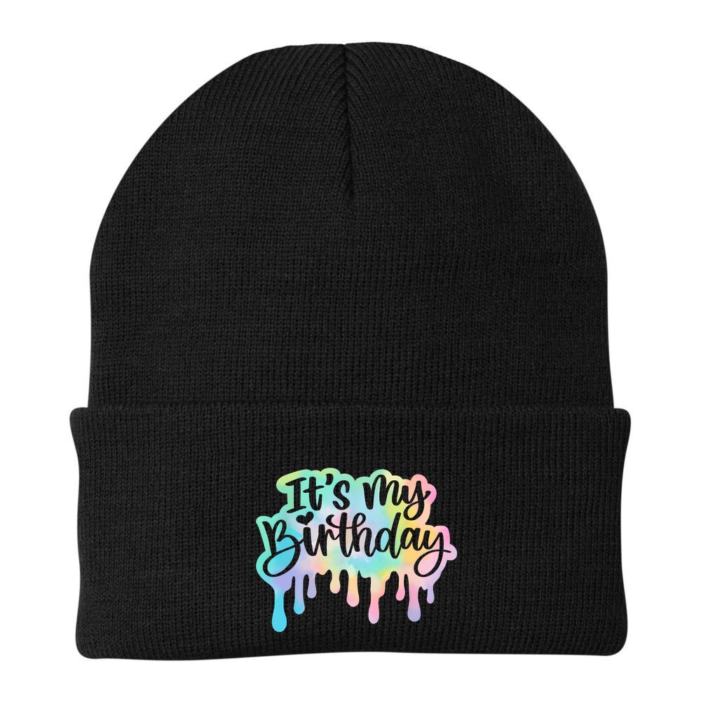 Its My Birthday For Women Teens Girls Retro Tie Dye Beanie