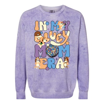 In My Blue Mom Era Colorblast Crewneck Sweatshirt