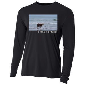 I May Be Stupid Funny Cooling Performance Long Sleeve Crew