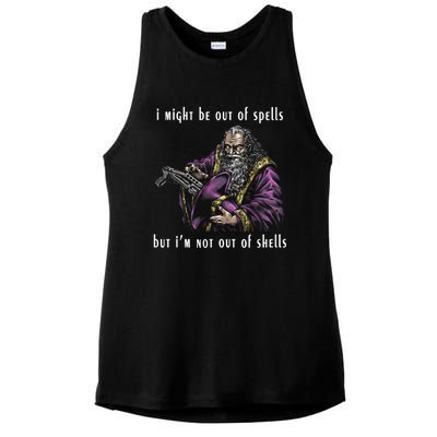 I Might Be Out Of Spells But IM Not Out Of Shells Up Ladies PosiCharge Tri-Blend Wicking Tank