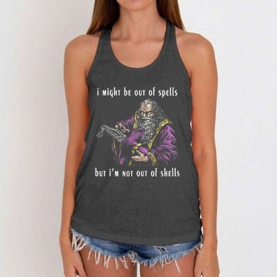 I Might Be Out Of Spells But IM Not Out Of Shells Up Women's Knotted Racerback Tank