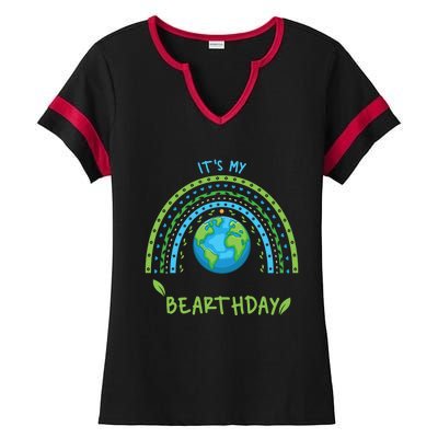 It’s My Bearthday Earth Day April 22 Birthday Party Gift Ladies Halftime Notch Neck Tee