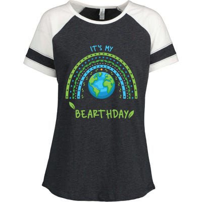 It’s My Bearthday Earth Day April 22 Birthday Party Gift Enza Ladies Jersey Colorblock Tee