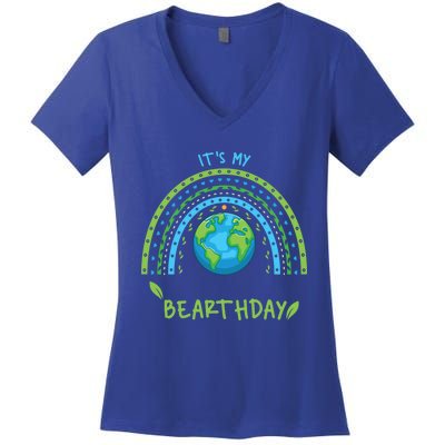 It’s My Bearthday Earth Day April 22 Birthday Party Gift Women's V-Neck T-Shirt