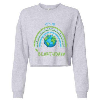 It’s My Bearthday Earth Day April 22 Birthday Party Gift Cropped Pullover Crew