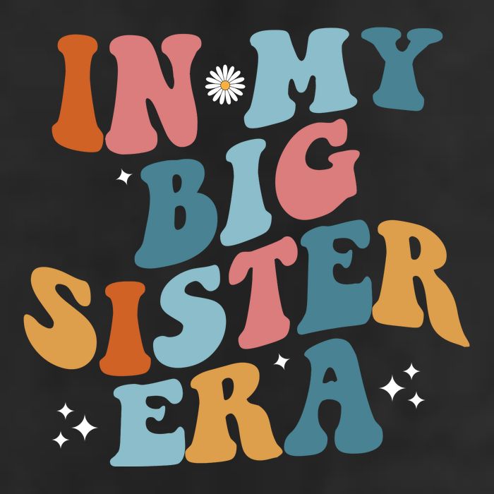 In My Big Sis Era Groovy 7 Panel Mesh Trucker Snapback Hat