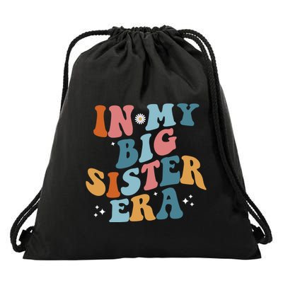 In My Big Sis Era Groovy Drawstring Bag