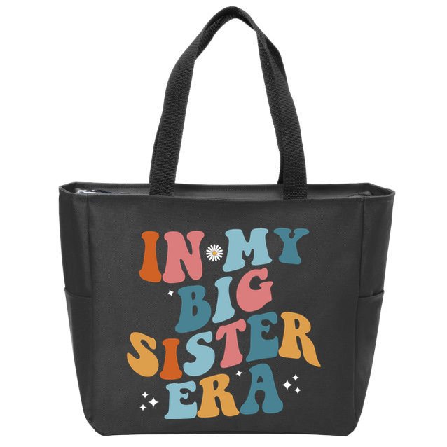 In My Big Sis Era Groovy Zip Tote Bag