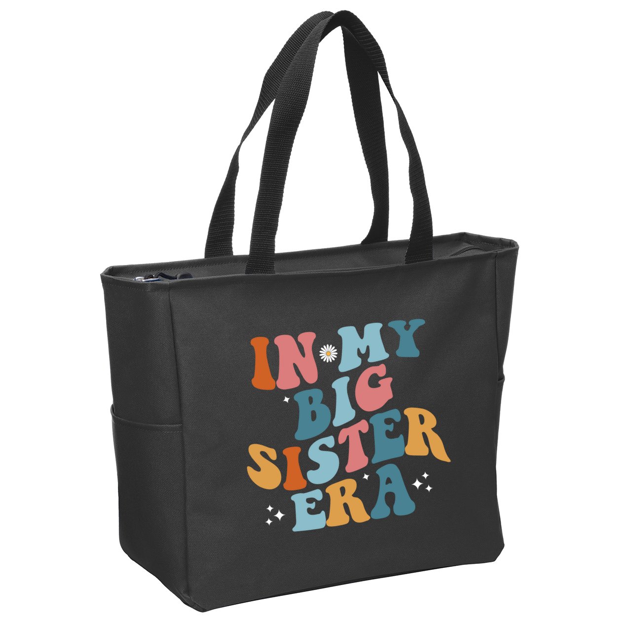 In My Big Sis Era Groovy Zip Tote Bag