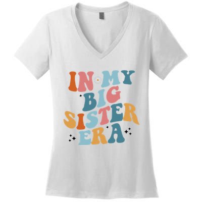 In My Big Sis Era Groovy Women's V-Neck T-Shirt