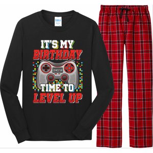 ItS My Birthday Time To Level Up Video Game Birthday Gift Long Sleeve Pajama Set