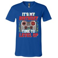 ItS My Birthday Time To Level Up Video Game Birthday Gift V-Neck T-Shirt