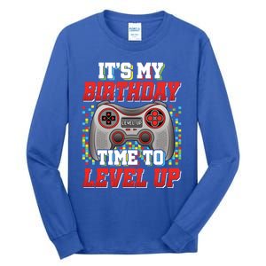 ItS My Birthday Time To Level Up Video Game Birthday Gift Tall Long Sleeve T-Shirt