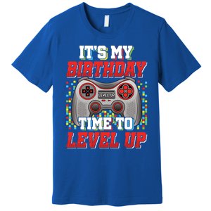 ItS My Birthday Time To Level Up Video Game Birthday Gift Premium T-Shirt