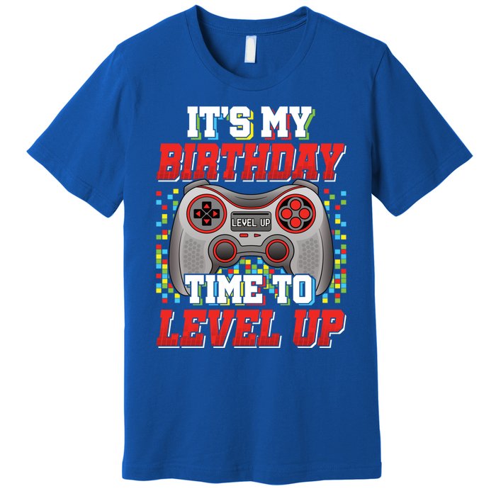 ItS My Birthday Time To Level Up Video Game Birthday Gift Premium T-Shirt