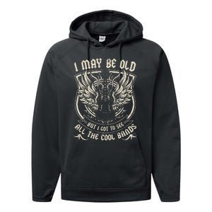 I May Be Old But I Got To See All The Cool Band Rock Concert Performance Fleece Hoodie