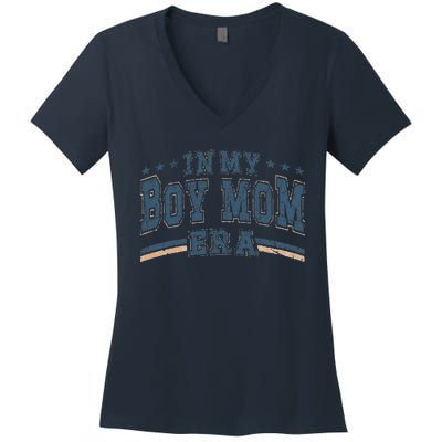 In My Boy Mom Era Boy Mama Era Women's V-Neck T-Shirt