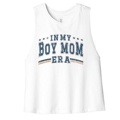 In My Boy Mom Era Boy Mama Era Women's Racerback Cropped Tank