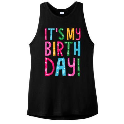 It's My Birthday for Wo, Teens, Girl Birthday Gift Ladies PosiCharge Tri-Blend Wicking Tank