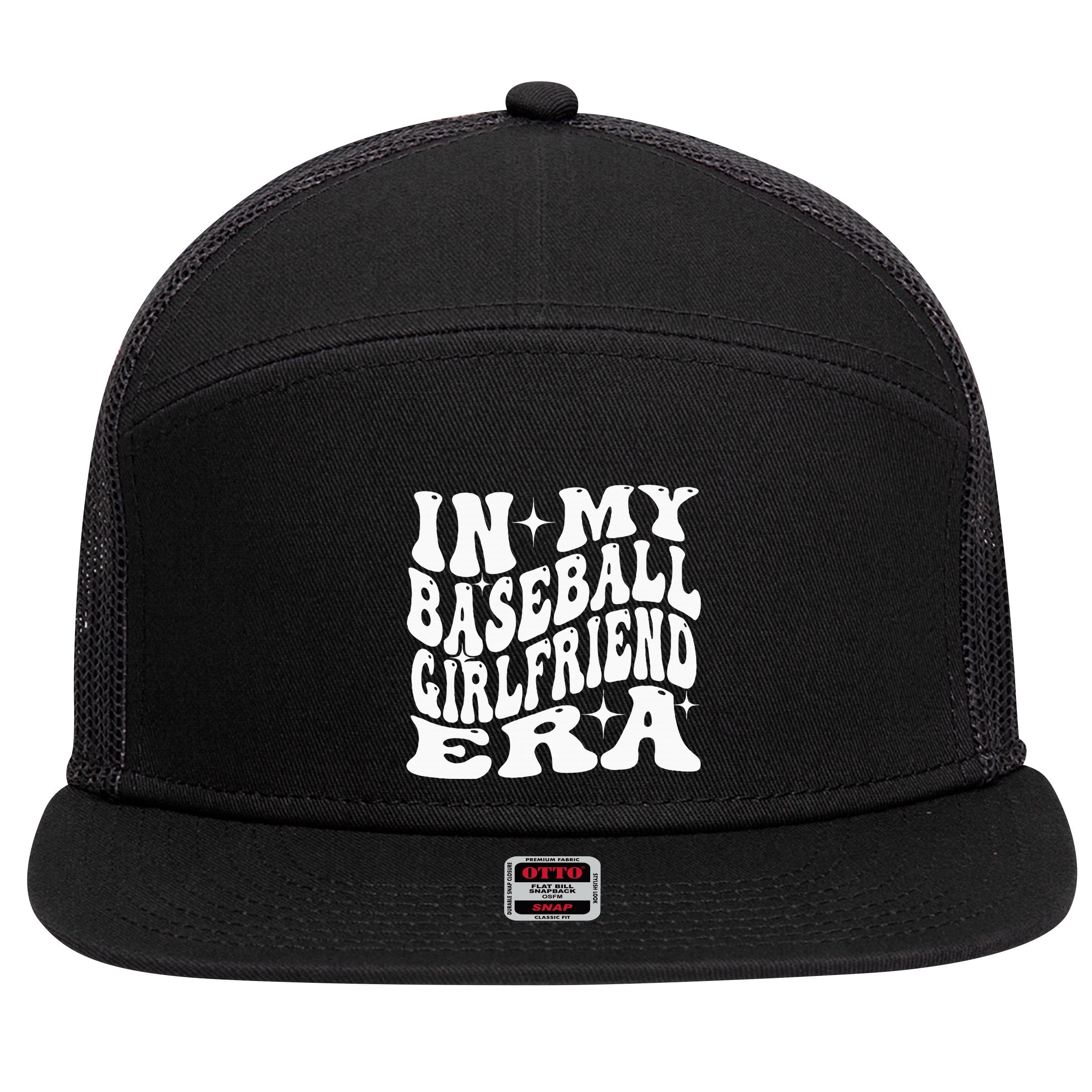 In My Baseball Girlfriend Era 7 Panel Mesh Trucker Snapback Hat
