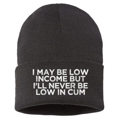 I May Be Low Income But I’ll Never Be Low In Cum Funny Sustainable Knit Beanie