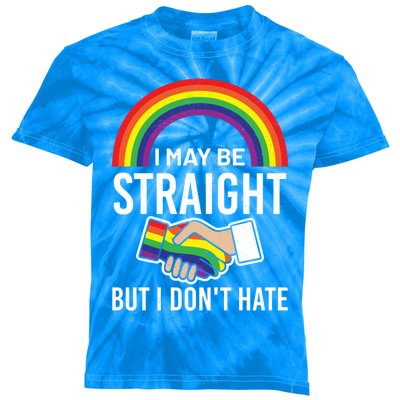 I May Be Straight But I Dont Hate Maybe Lgbt Csd Gift Kids Tie-Dye T-Shirt