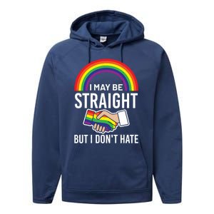 I May Be Straight But I Dont Hate Maybe Lgbt Csd Gift Performance Fleece Hoodie