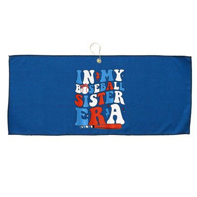 In My Baseball Sister Era Groovy Baseball Sister 2 Sided Large Microfiber Waffle Golf Towel