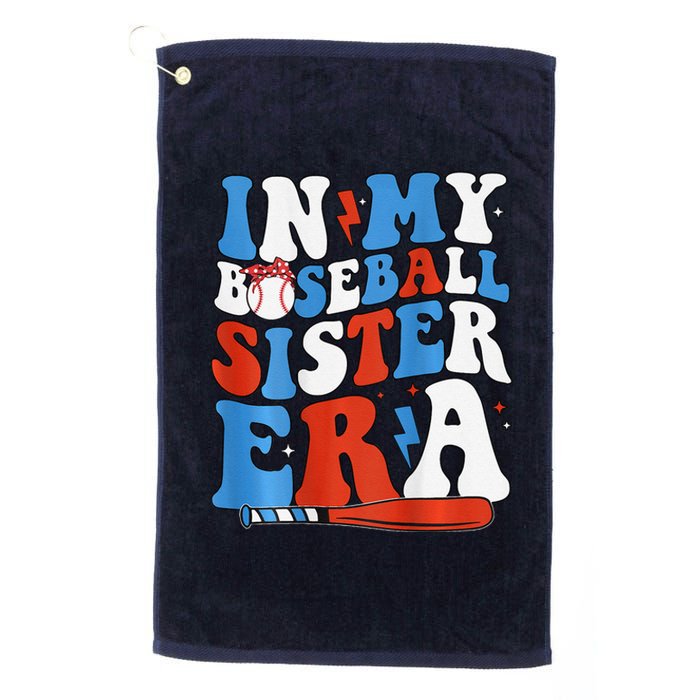 In My Baseball Sister Era Groovy Baseball Sister 2 Sided Platinum Collection Golf Towel