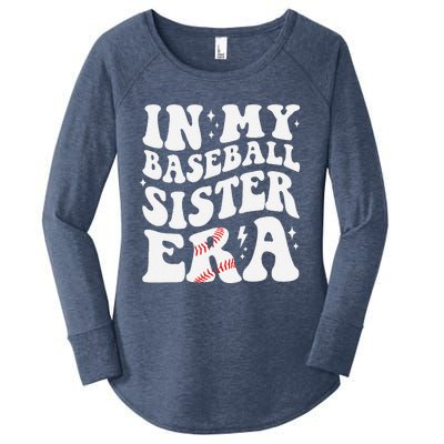 In My Baseball Sister Era Groovy Retro Proud Baseball Sister Women's Perfect Tri Tunic Long Sleeve Shirt