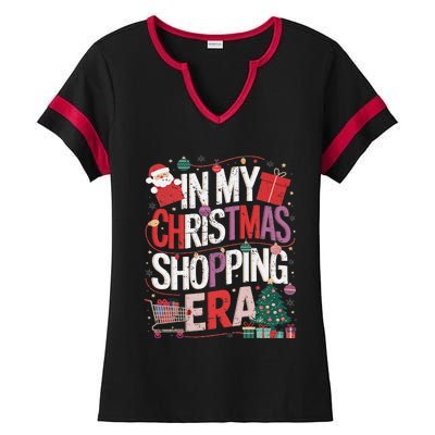 In My Christmas Shopping Era Cute Xmas Merry Christmas Women Ladies Halftime Notch Neck Tee