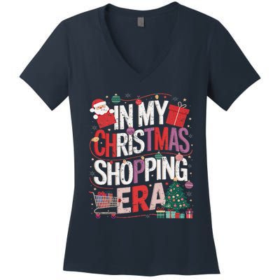 In My Christmas Shopping Era Cute Xmas Merry Christmas Women Women's V-Neck T-Shirt