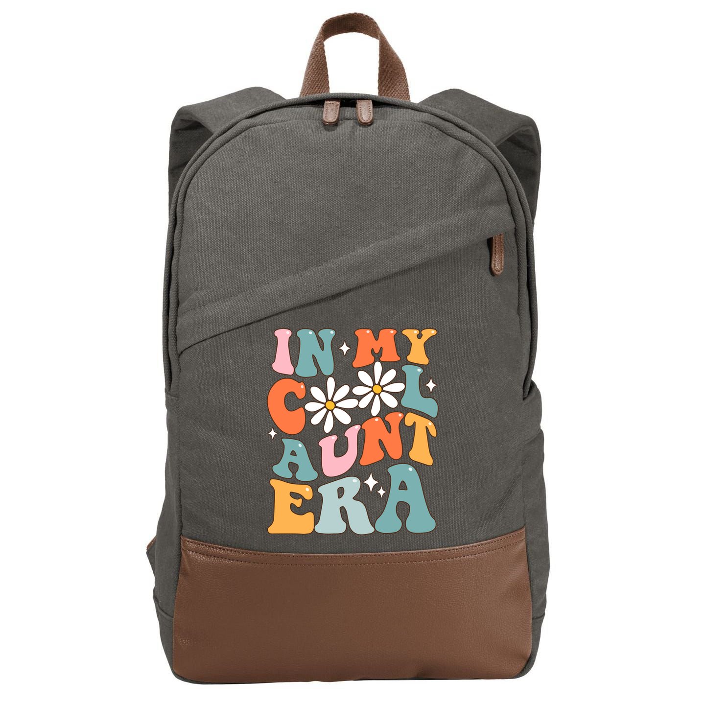 In My Cool Aunt Era Smile Mothers Day Cool Funny Gift For Auntie Gift Cotton Canvas Backpack