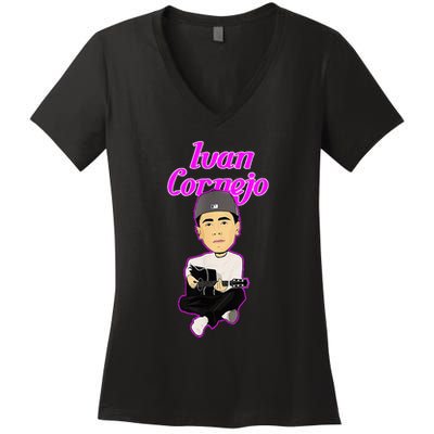 Ivan Mexico Cornejo Acustico Musica Cantante Music Mexico Women's V-Neck T-Shirt