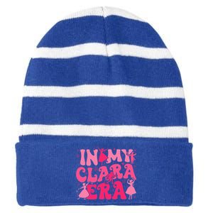 In My Clara Era Nutcracker Ballet Sugar Plum Fairy Groovy  Striped Beanie with Solid Band