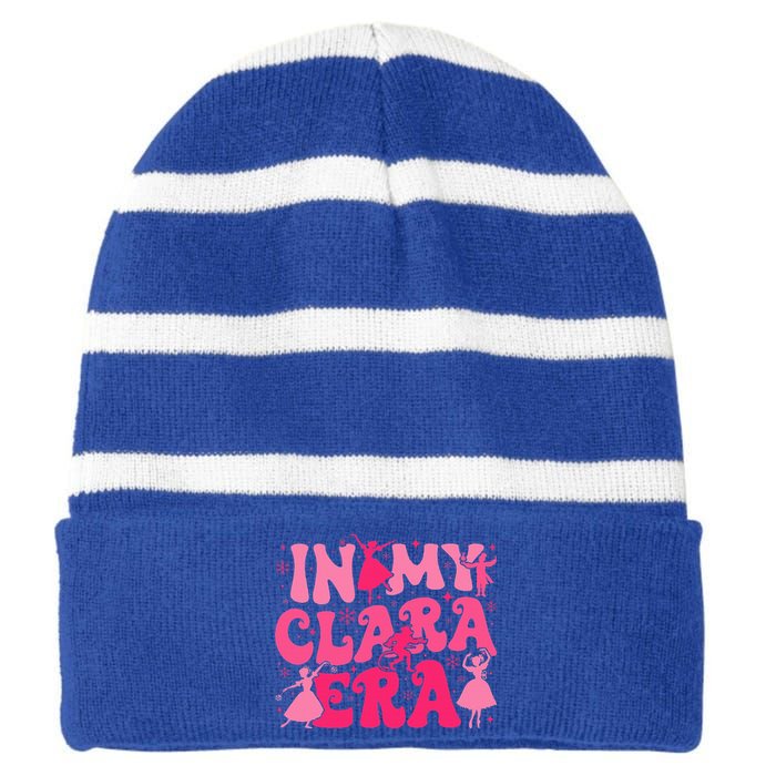 In My Clara Era Nutcracker Ballet Sugar Plum Fairy Groovy  Striped Beanie with Solid Band