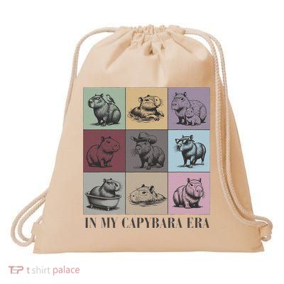 In My Capybara Era Capybara Lover Gift Drawstring Bag