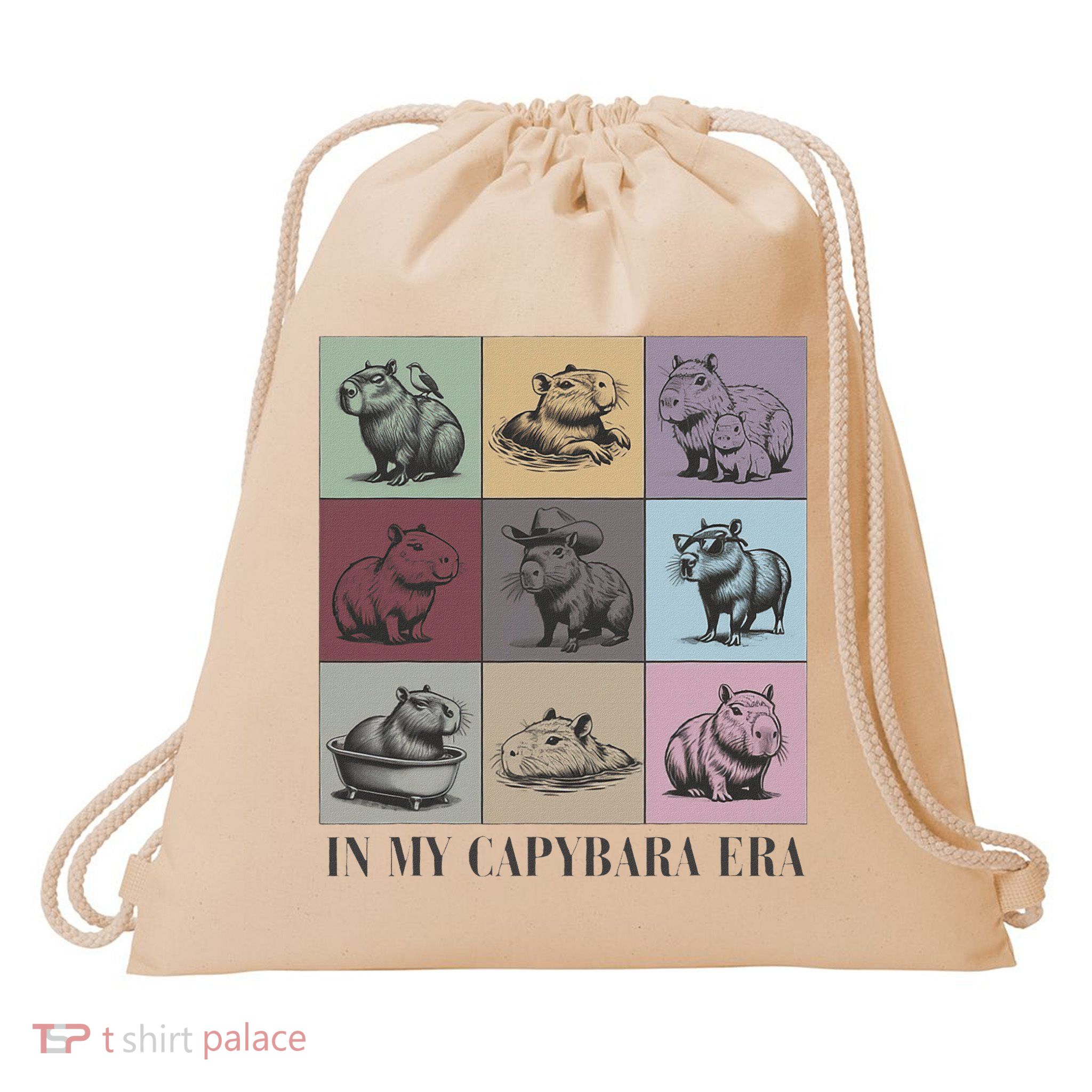 In My Capybara Era Capybara Lover Gift Drawstring Bag