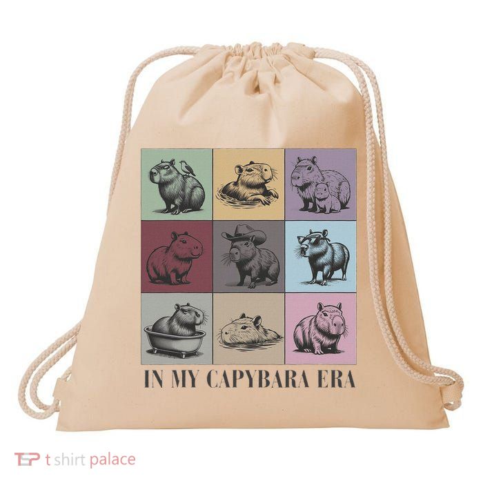In My Capybara Era Capybara Lover Gift Drawstring Bag
